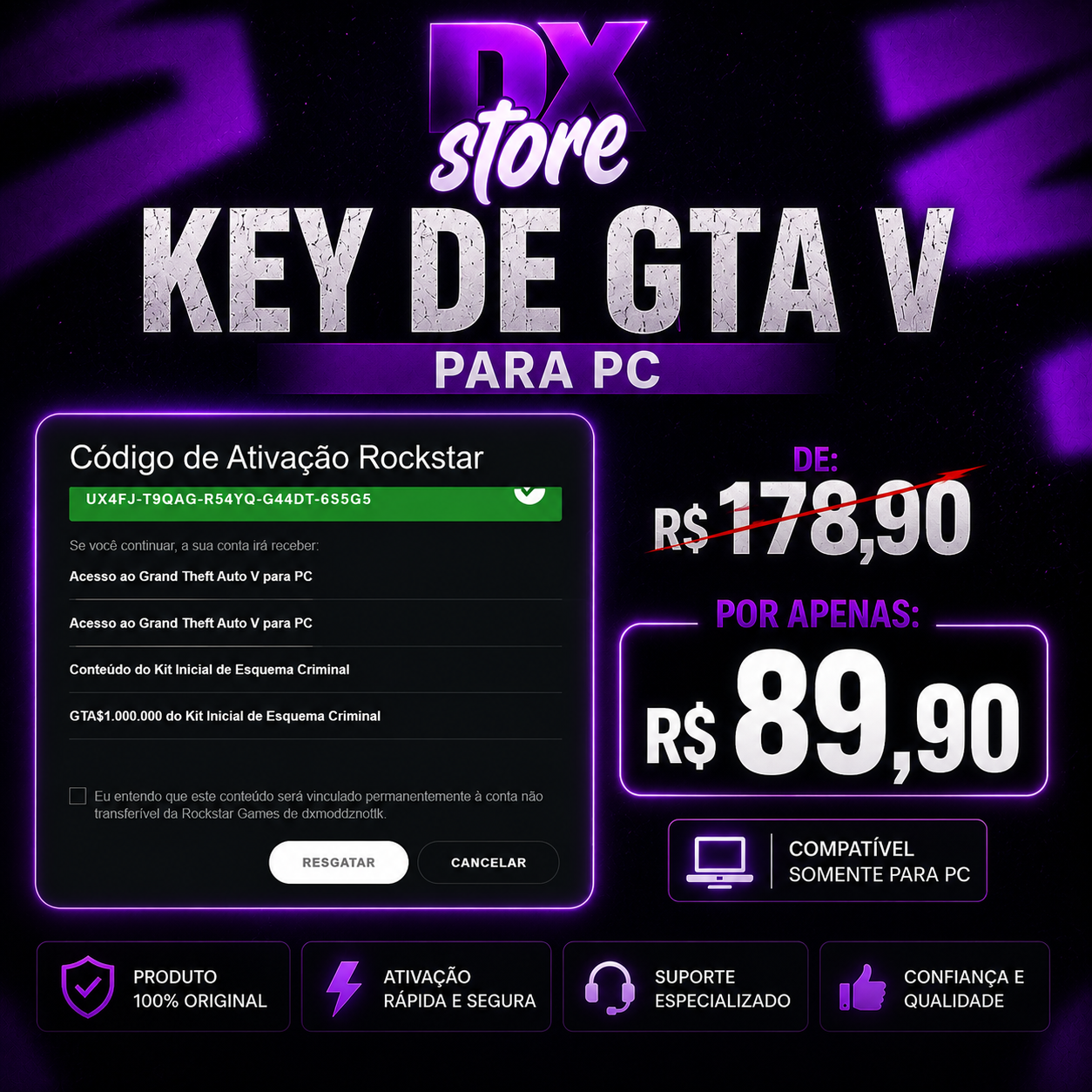 KEY DE RESGATE GTA ENHANCED + LEGACY